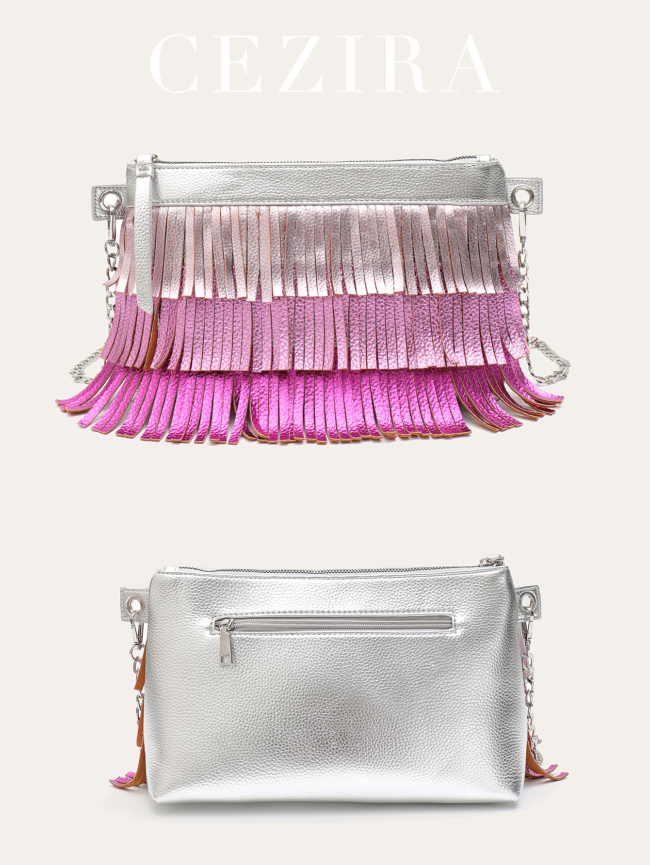 CEZIRA Luxury Design Metallic  - Luxury Bags Vegan Leather ulasan dan harga