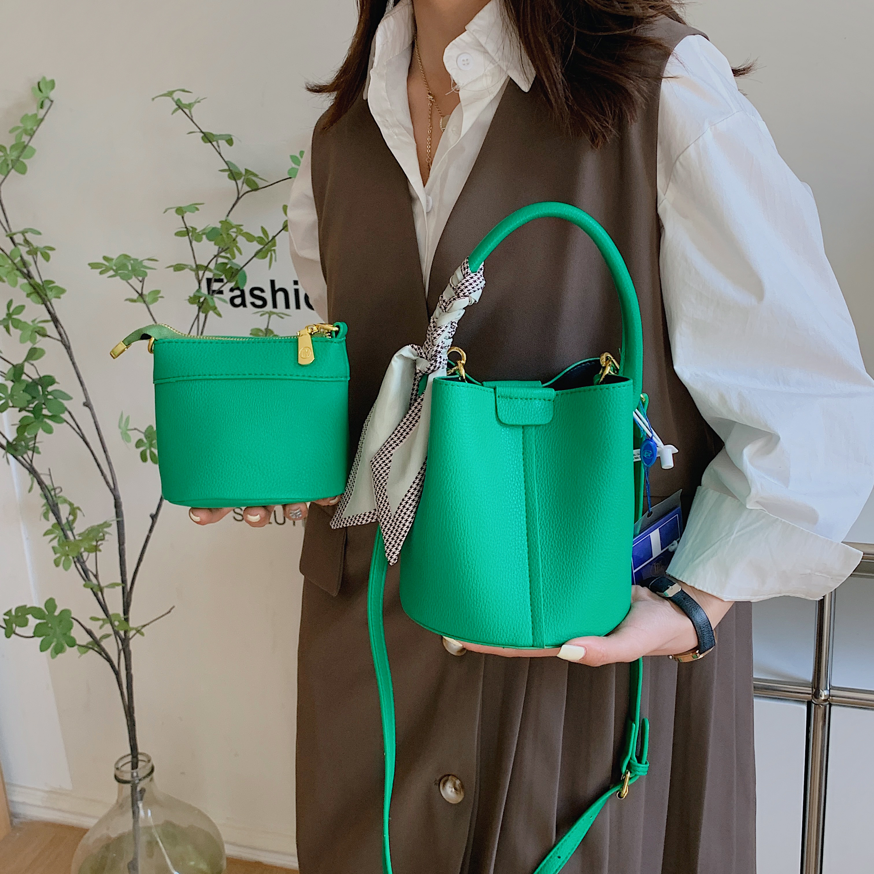 2025 Summer Handle Bucket Cros - Luxury Bags Vegan Leather ulasan dan harga