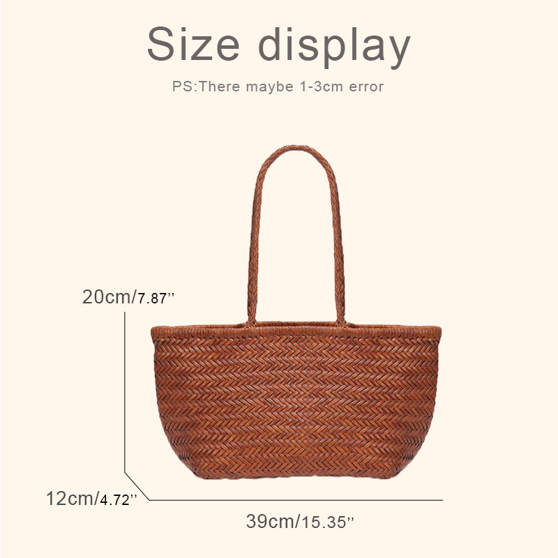 Genuine Leather Handwoven Tote - Luxury Bags Vintage ulasan dan harga