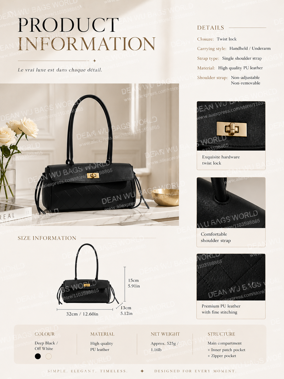 East-West Shoulder Bag Women W - Quiet Luxury Bags Crossbody ulasan dan harga